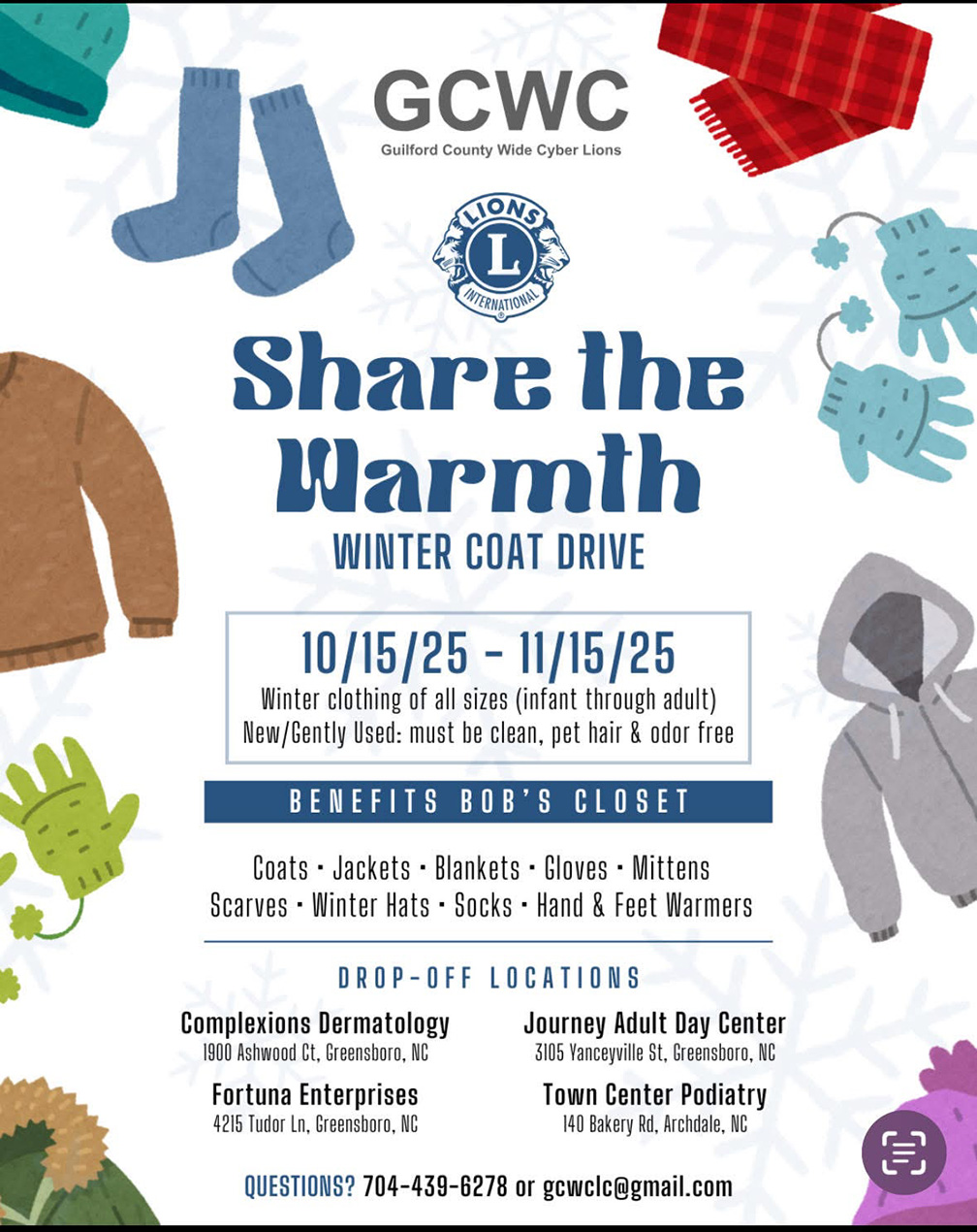 2025 Guildford County Cyber Lions Winter Coat Drive GCWC Winter Coat Drive